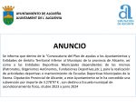 ANUNCIO - Subvención con destino a "Escuela municipal de acondicionamiento físico, octubre 2023 a junio 2024"