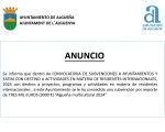 ANUNCIO - Subvención con destino a "Algueña multicultural 2024"