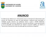 ANUNCIO - Subvención con destino a "Servicio de trituración de restos de poda agrícola y jardinería en Algueña"