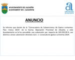 ANUNCIO - Subvención con destino a "Convocatoria gastos corrientes 2024: Plan+Cerca"